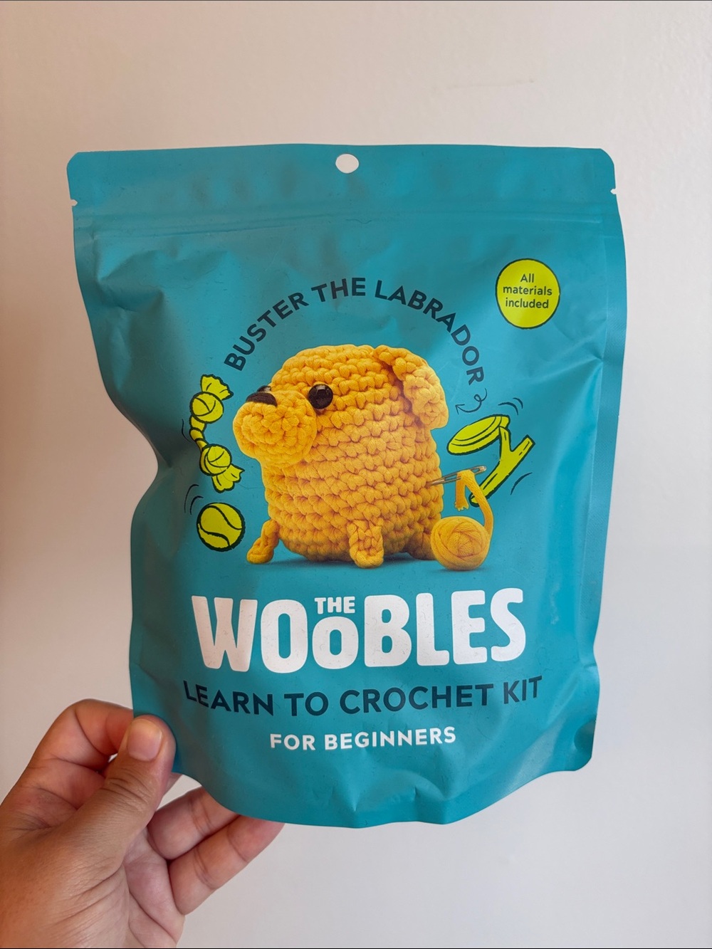 The Woobles Buster Labrador Dog Beginner Crochet Kit All Material Included NEW